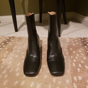 Lilo Black Square Toe Mid-Calf Boots